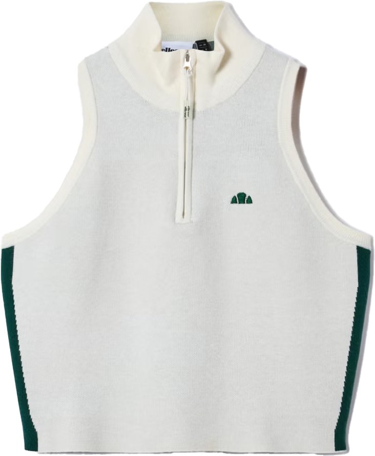 Ellesse - "Surista" Oberteil für Damen, mit kurzem Reißverschluss (Naturweiß)