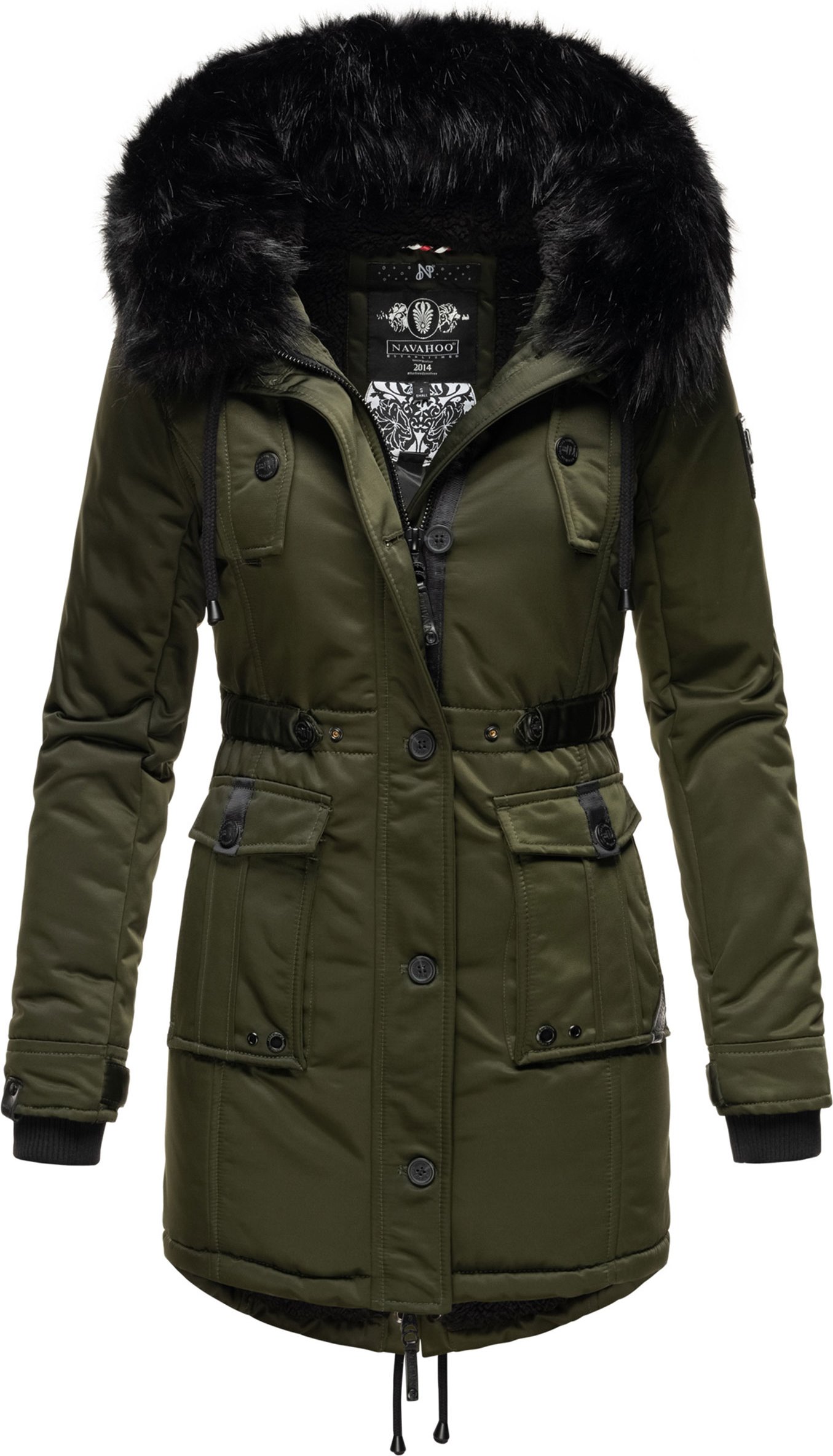 Navahoo Damen Winterjacke Luluna-Princess – Warm, Stylisch & Mit Teddyfell und Kunstfellkragen