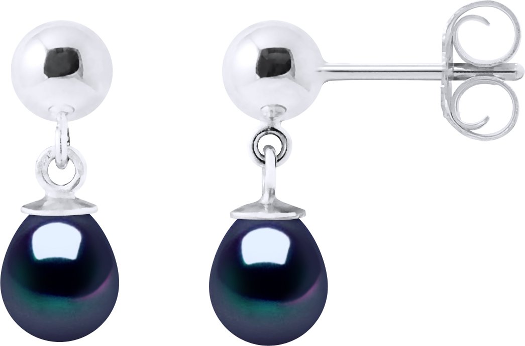 Ohrringe aus Silber 925 und echten Süßwasser-Zuchtperlen Birne 6-7 mm