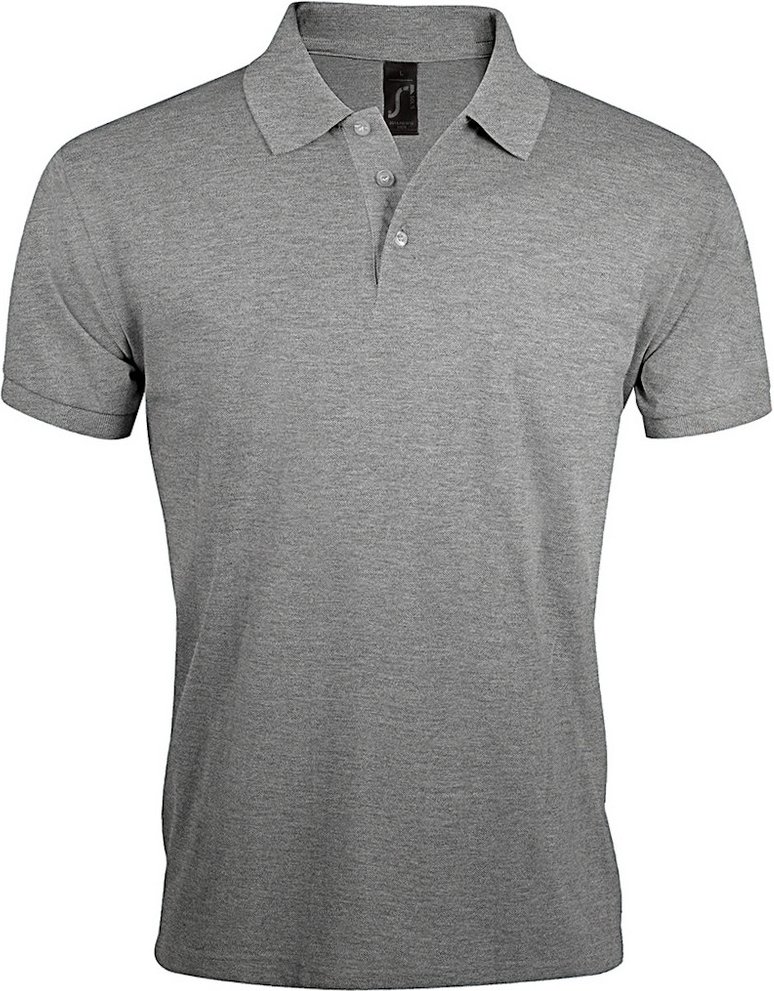 SOLs Mens Prime Pique Plain Kurzarm-Poloshirt (Grau meliert)