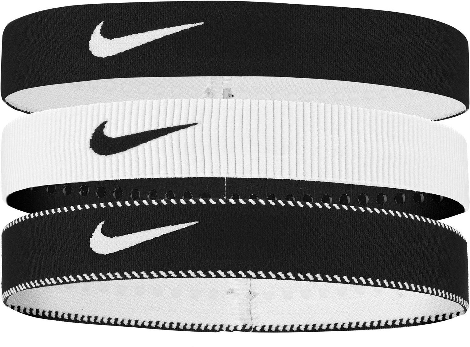 Nike - "Classic" Stirnband Breites Band(3er-Pack) (Weiß/Schwarz)