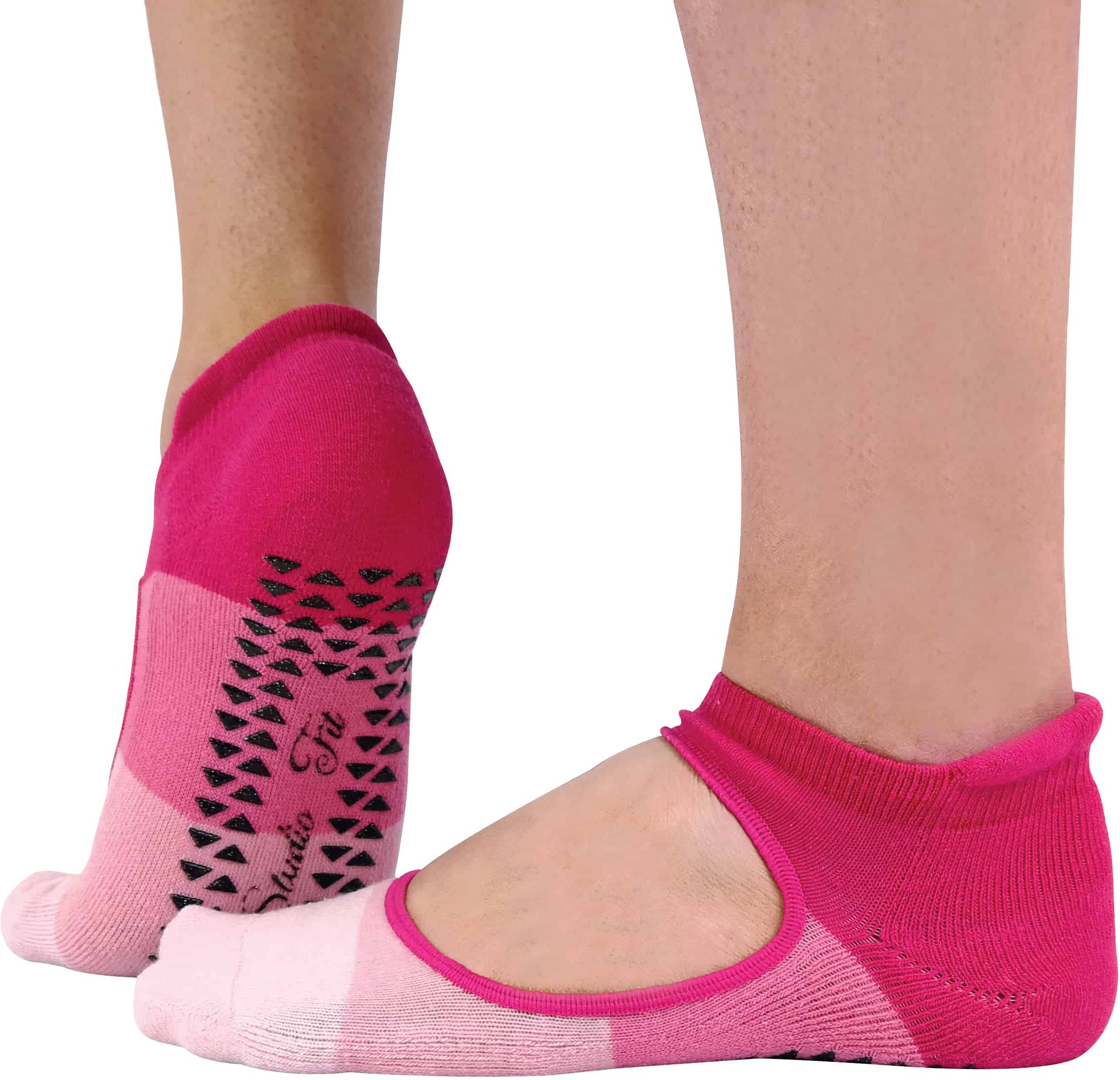 2 Paar Damen rutschfeste Grip Low Cut Unsichtbare Pilates Yoga Socken