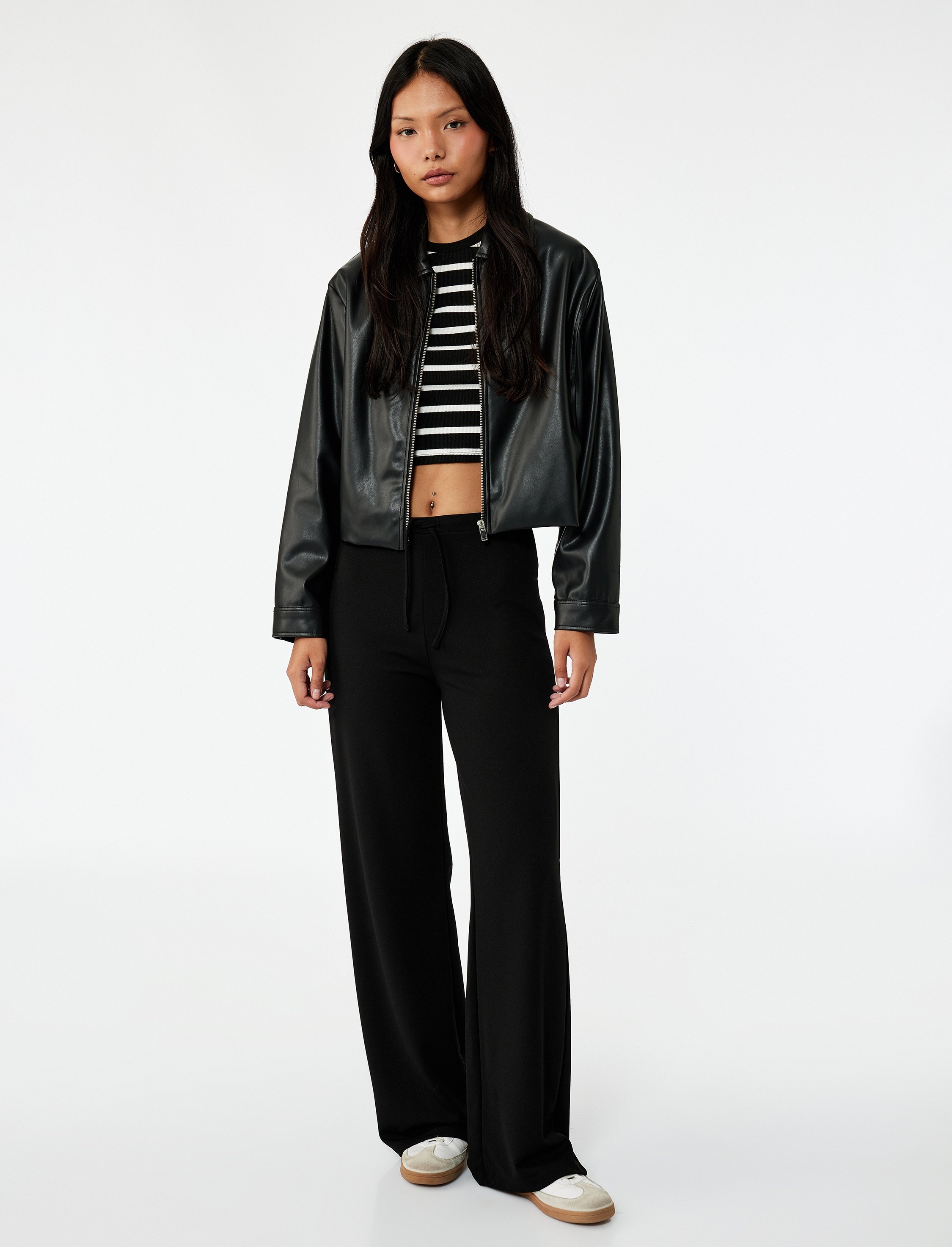 Koton HOSEN Baumwollweite Hose mit Bindegürtel