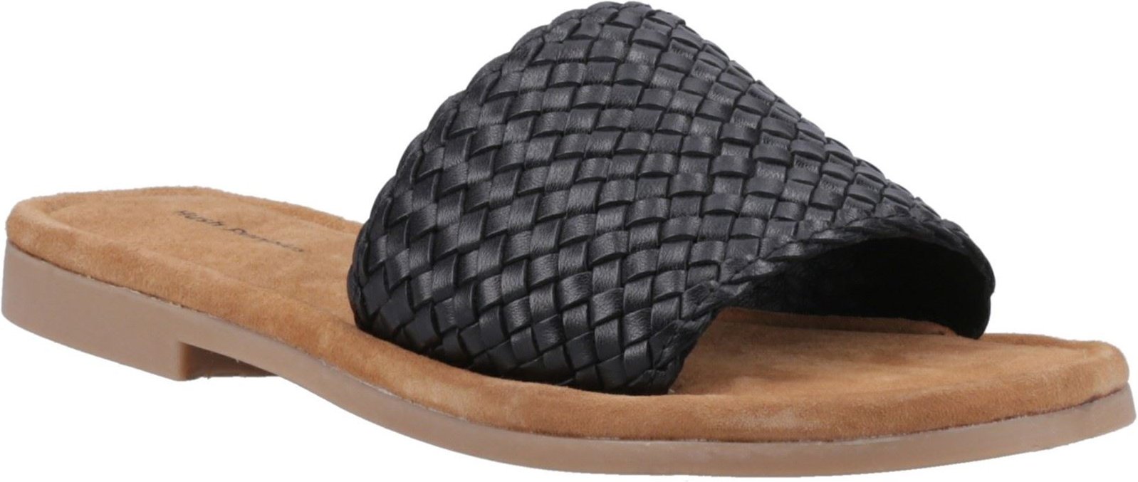 Hush Puppies Hetty Slide Leder Damen Schwarz Weit Sandalen