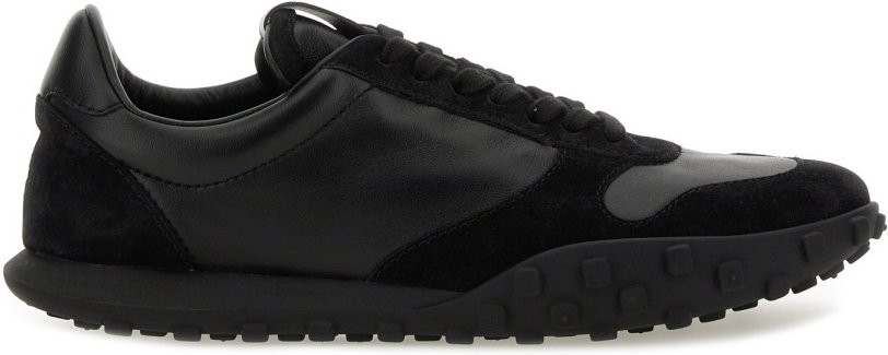 Schwarze Nappa-Leder- und Wildleder-Mond-Sneaker