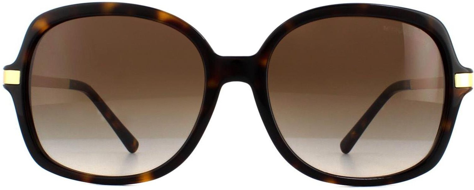 Thumbnail - Michael Kors Square Womens Dark Tortoise Gold Braun Gradient Sonnenbrille