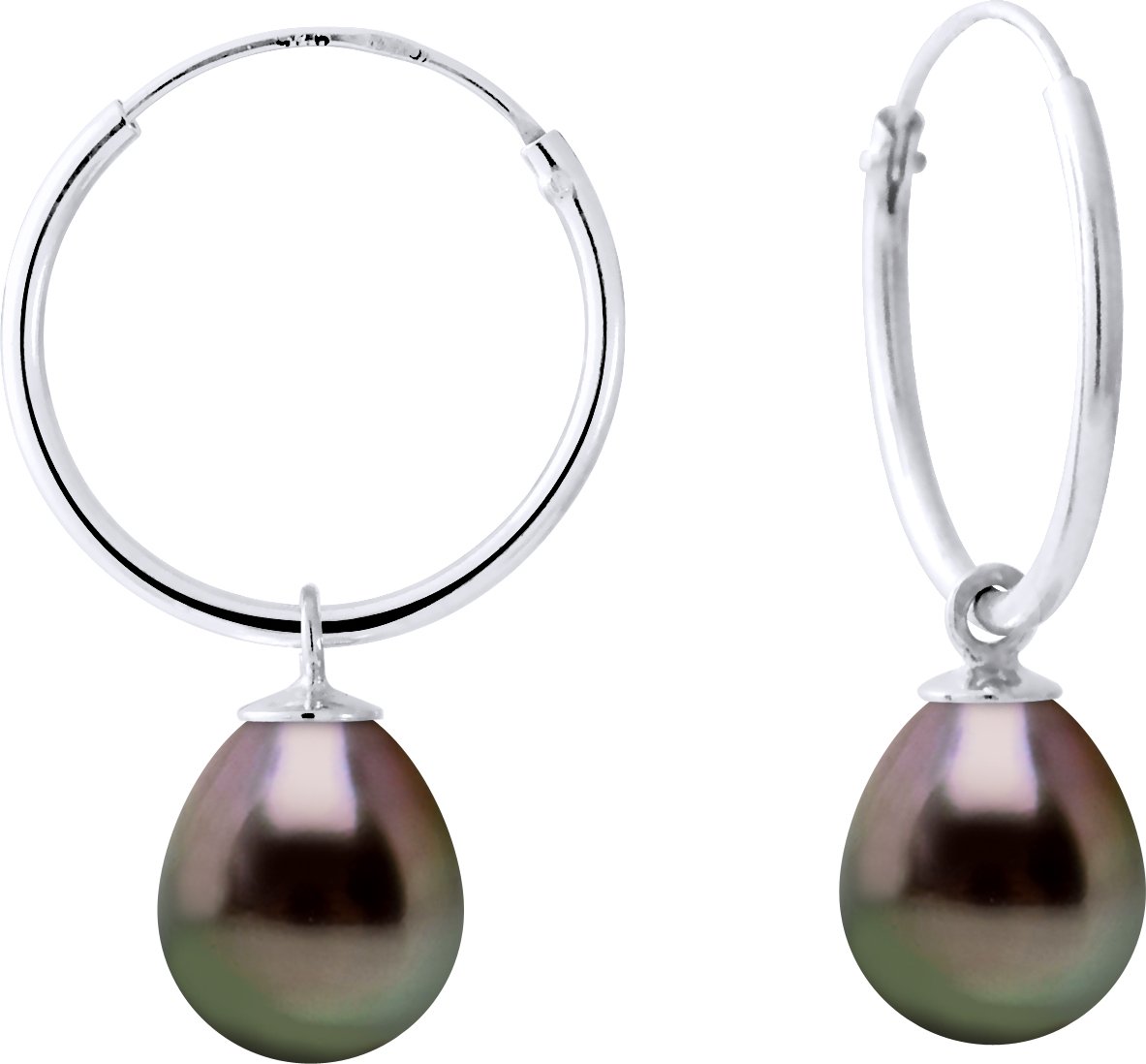 DIADEMA - Ohrringe - Weißgold und echte Tahiti-Perlen