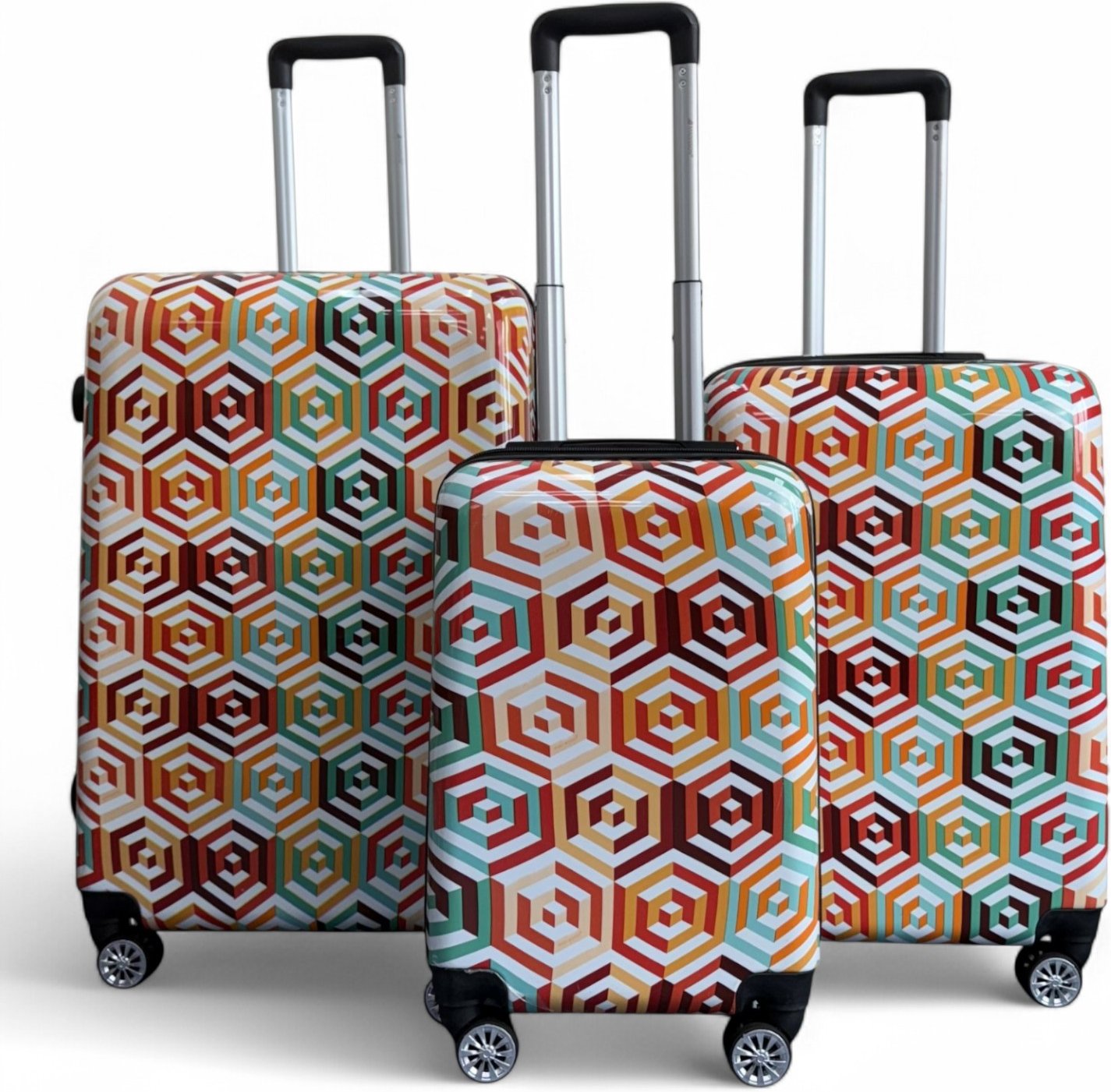 Erweiterbares Hartschalen-Kofferset mit 8 Rädern und Ombre-Muster