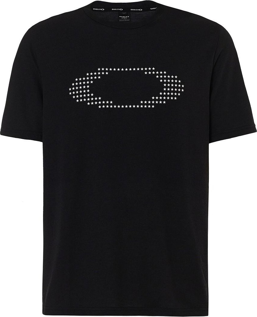 Oakley Kurzarm Crew Hals schwarze Männer Ellipse T-Shirt 457356 02e