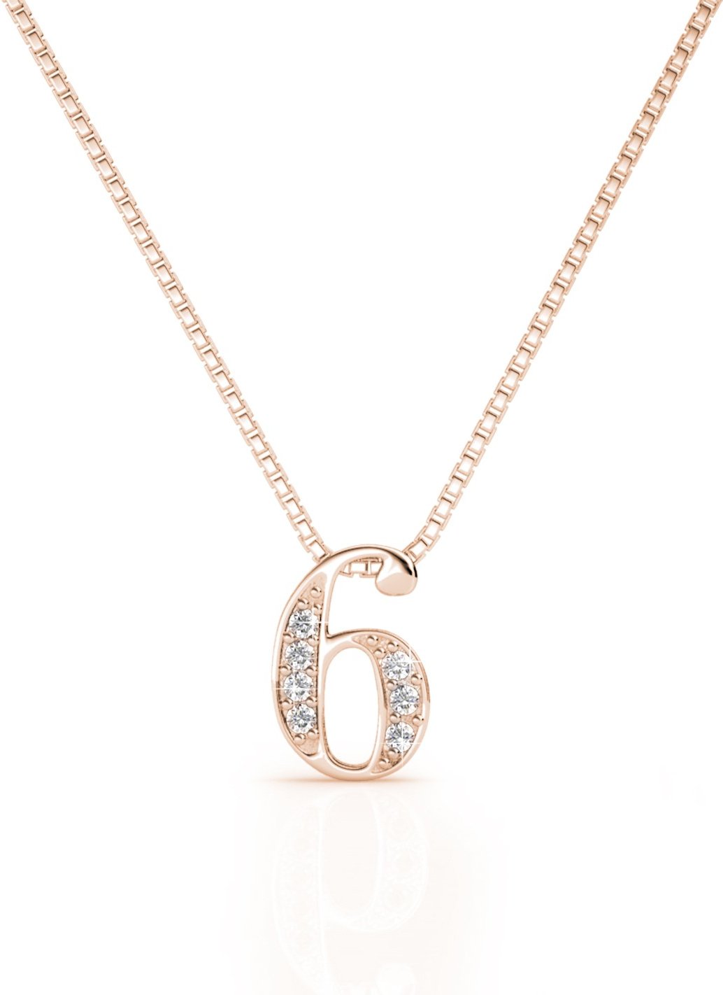 Anhänger Nummer 6 - Roségold und Kristall
