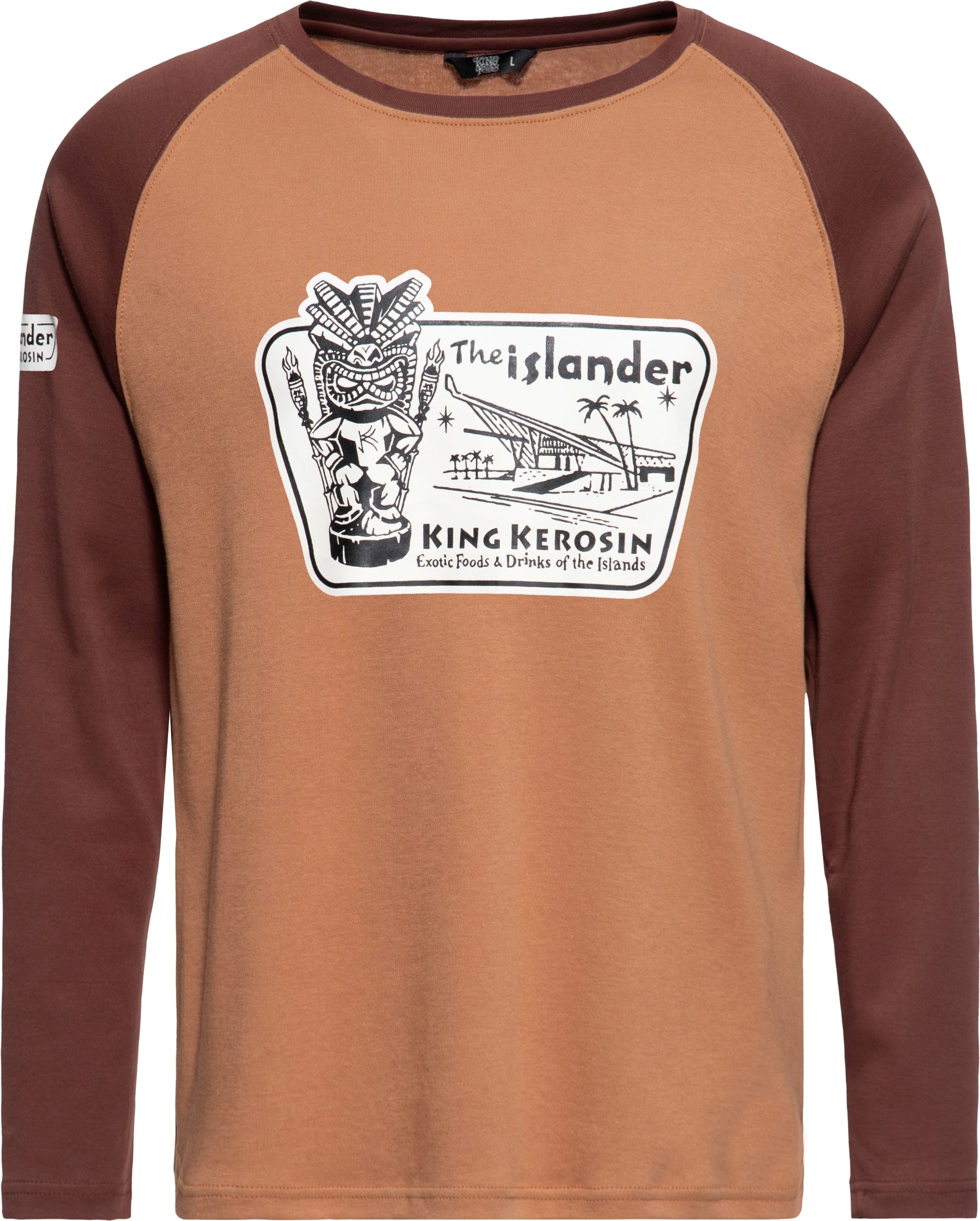 King Kerosin Herren Langarmshirt The Islander latte macchiato