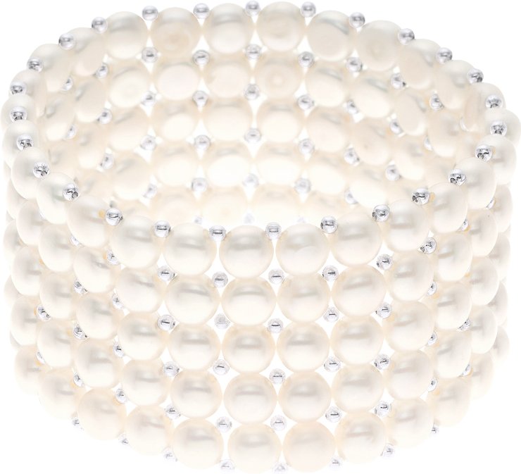 DIADEMA - Armband - Echte Süßwasserperlen - Weiß