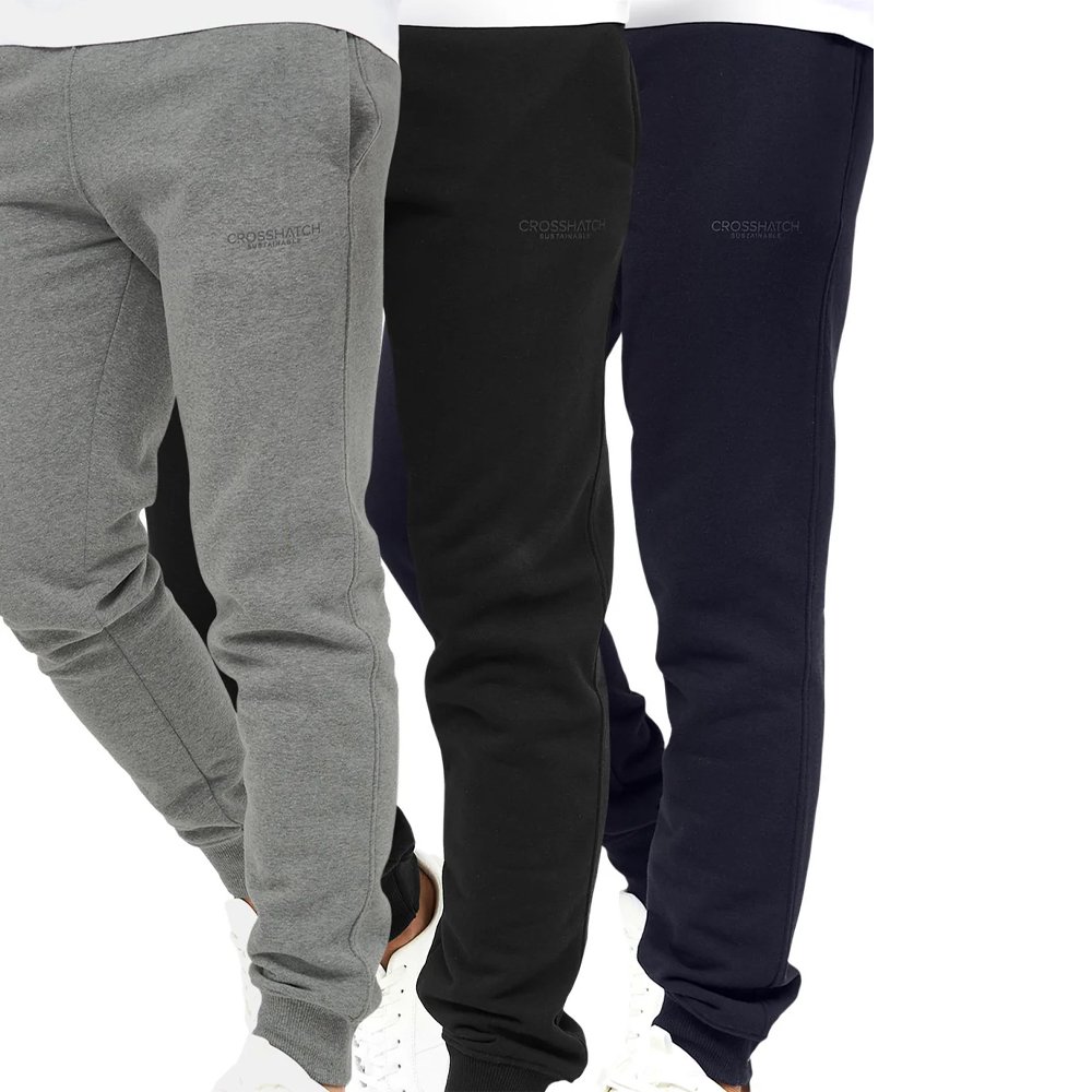 Crosshatch - "Mayview" Jogginghosen für Herren (3er-Pack) (Schwarz/Grau/Marine)