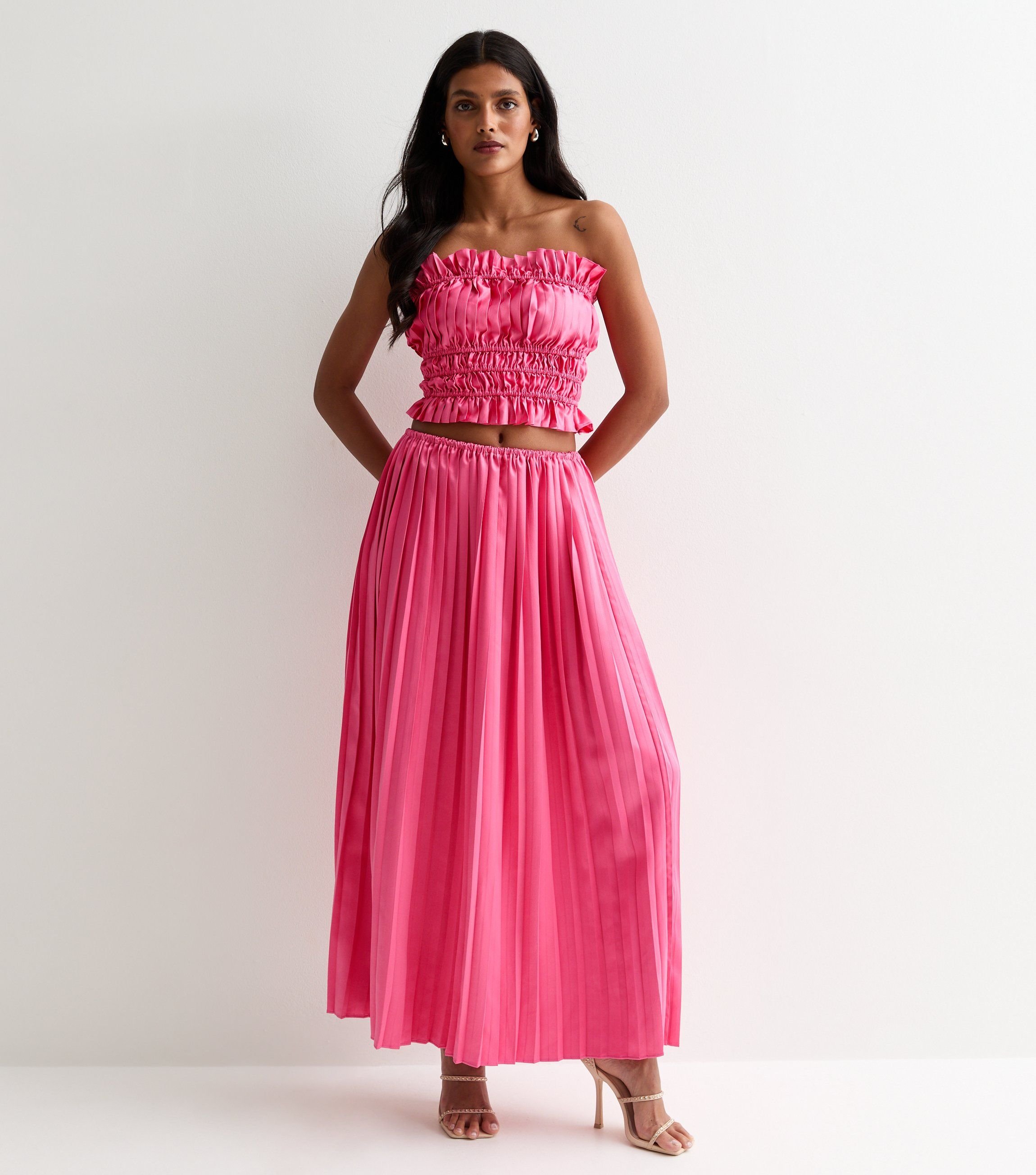 Rosa Faltenrock Maxi Rock