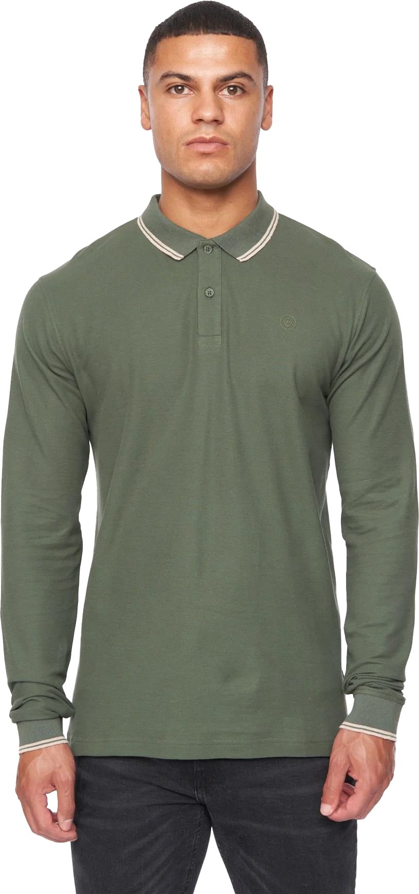 Thumbnail - Duck and Cover - "Roxberry" Poloshirt für Herren Langärmlig (Tannengrün)
