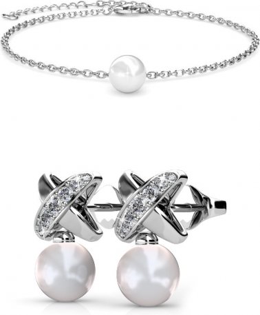 Chris Pearl Crystal Set - Silber und Kristall