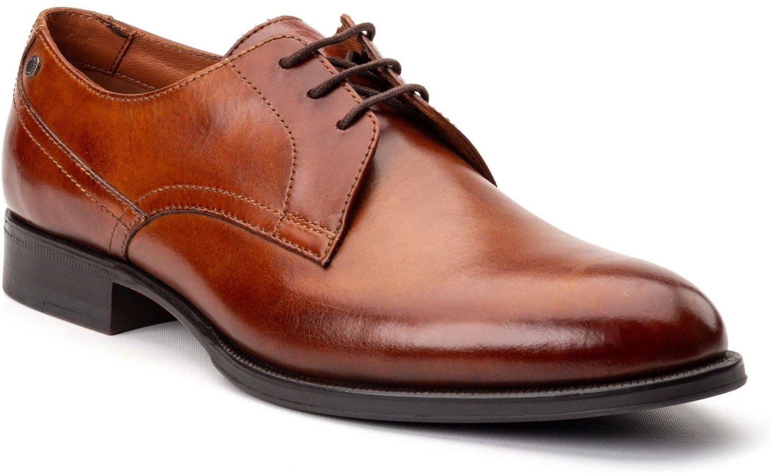 Thumbnail - Base London Edison Leder Herren Schnürschuhe In Verbrannter Tan-farbe