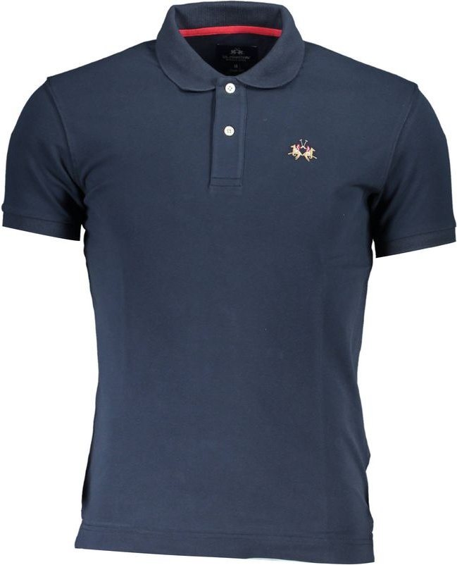 La Martina Blaues Baumwoll-Herrenpoloshirt