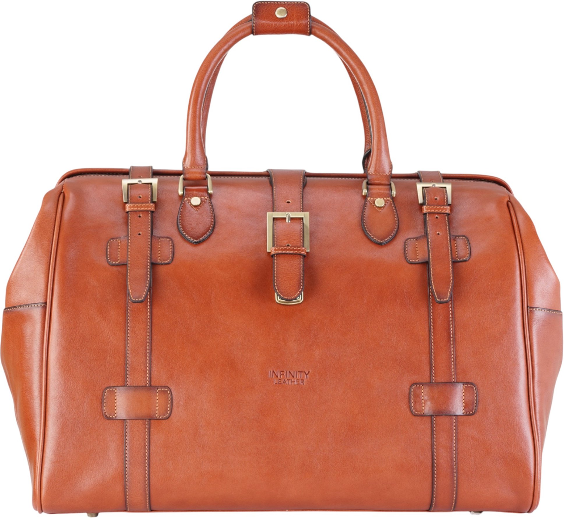 Reisetasche aus echtem Leder in Hellbraun, Vintage-Stil, für Reisen und Sport – Windsor