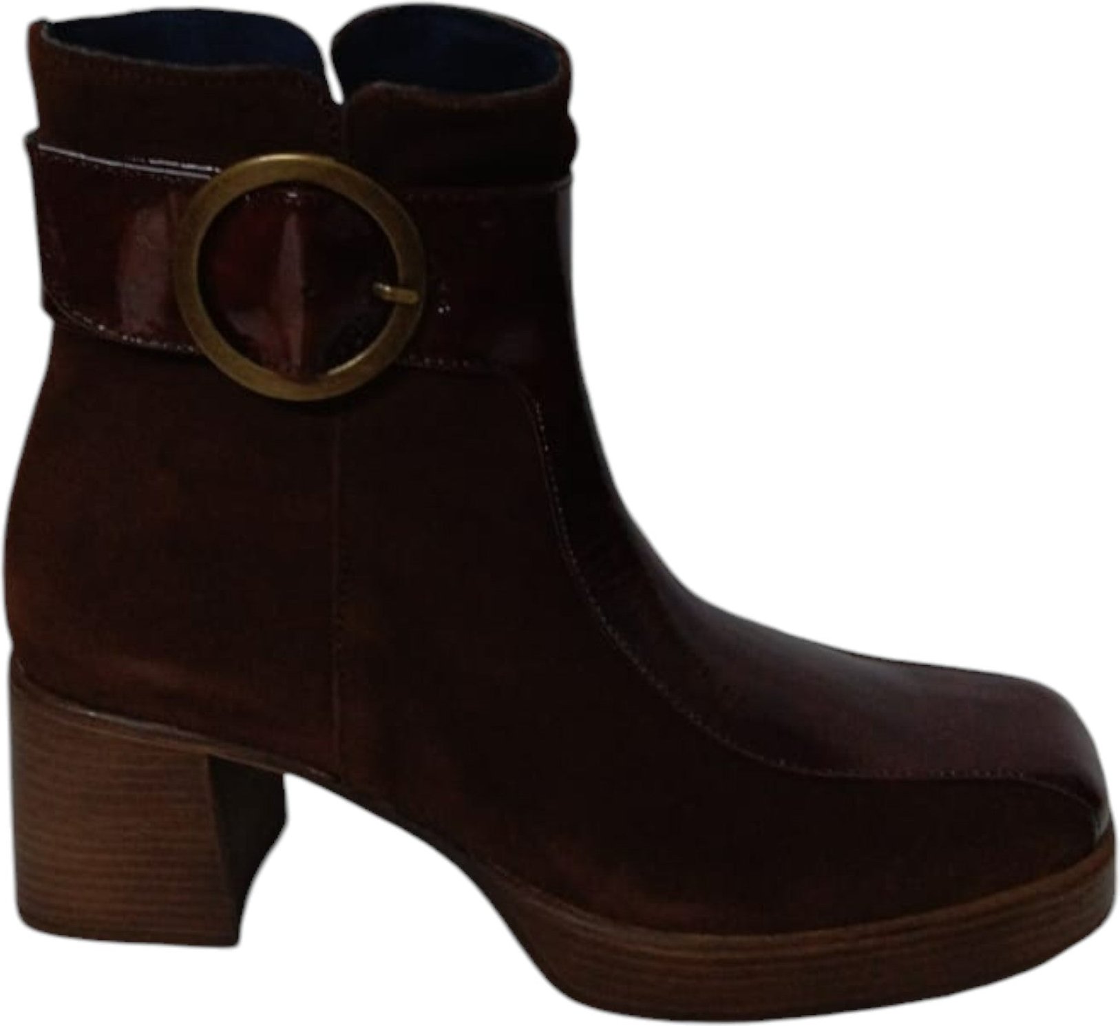 Braune Damenstiefelette mit Absatz