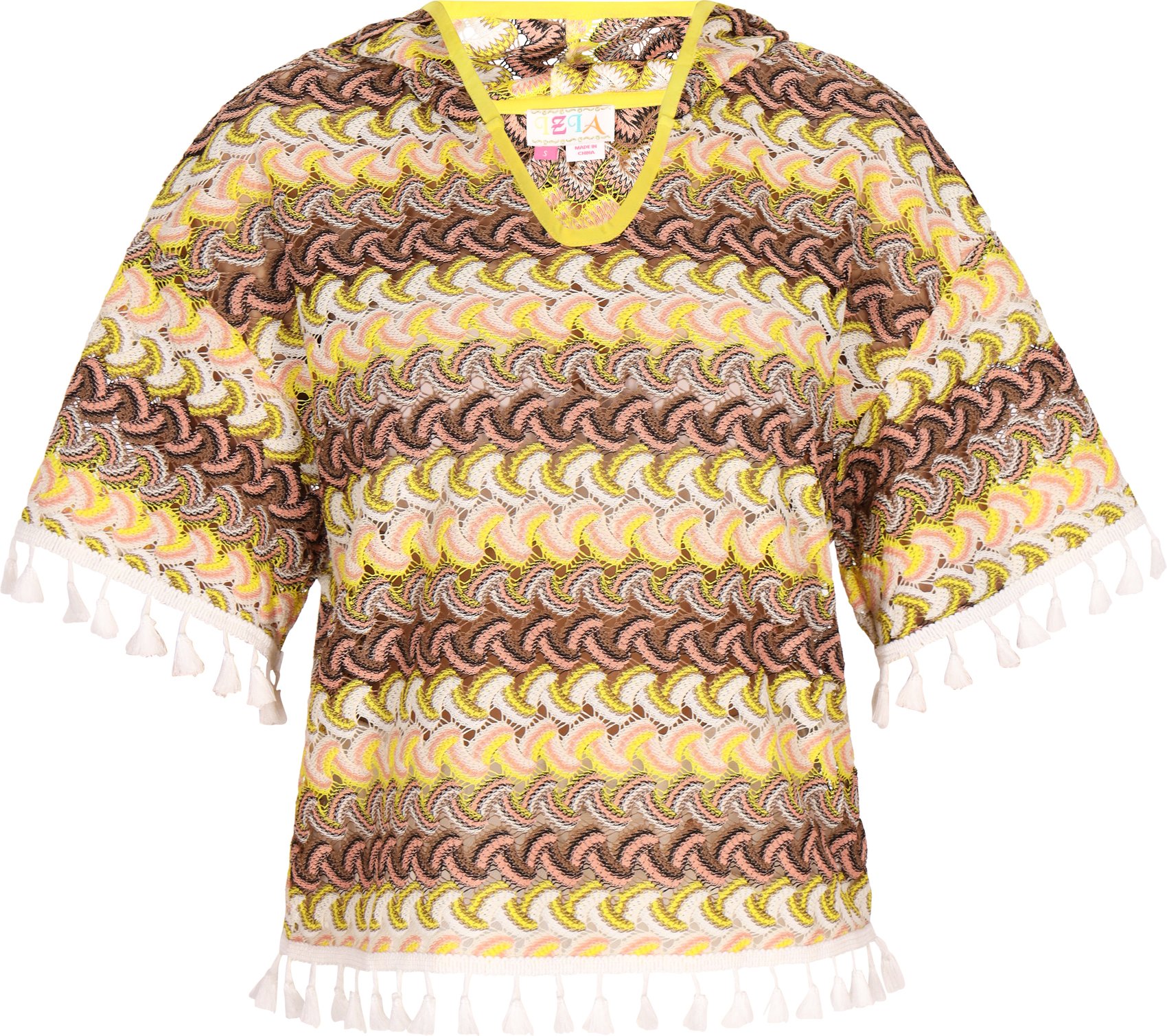 IZIA Kapuzenpullover Damen Gelb Mehrfarbig