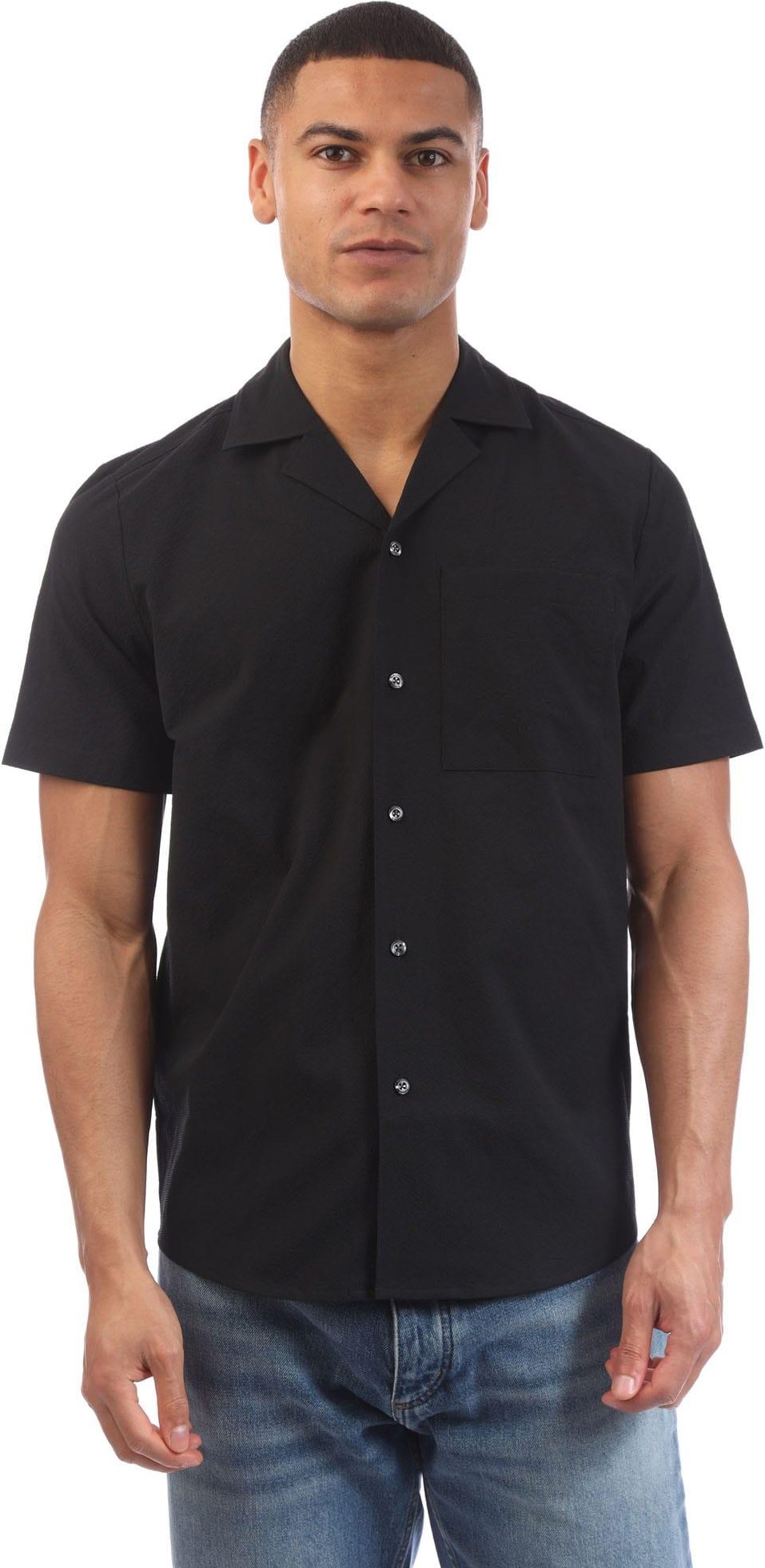 Hugo - "Ellino" Hemd für Herren, kurzärmlig (Schwarz)