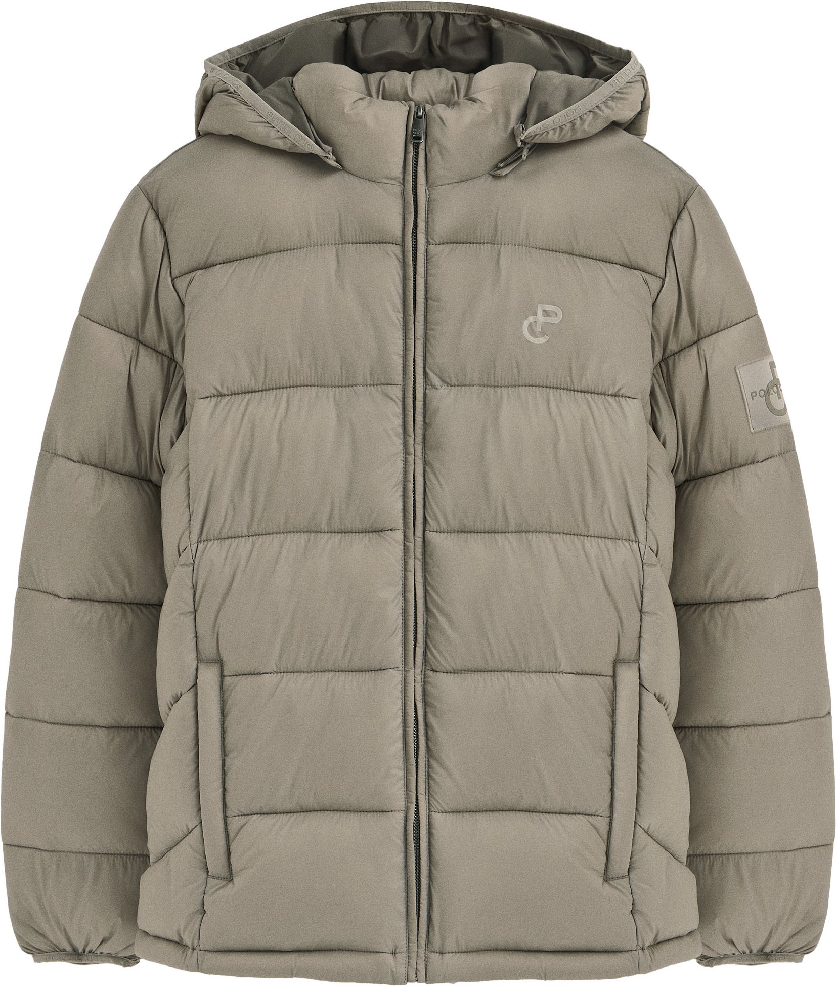 Jacke Ciro steingrau mit Polo Club-Logo