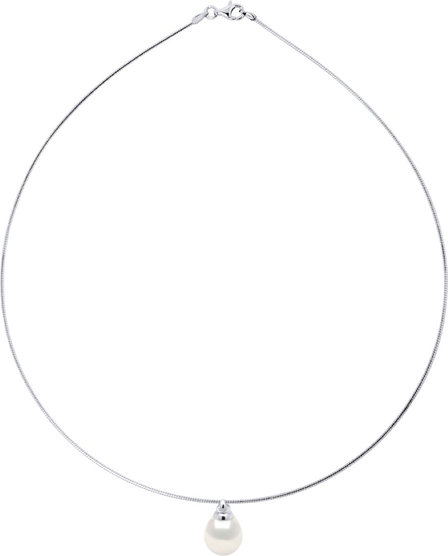 Halskette Halbstarre echte Süßwasser-Zuchtperle Birne 10-11 mm