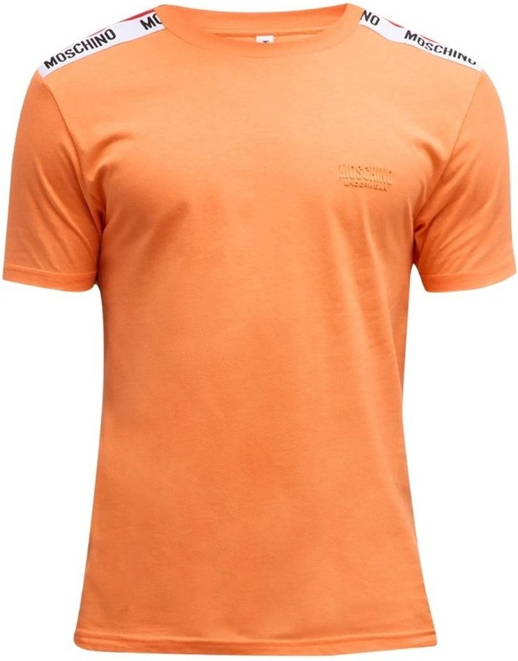 Moschino - T-Shirt für Herren/Damen Unisex, Gebänderte Schulter (Orange)