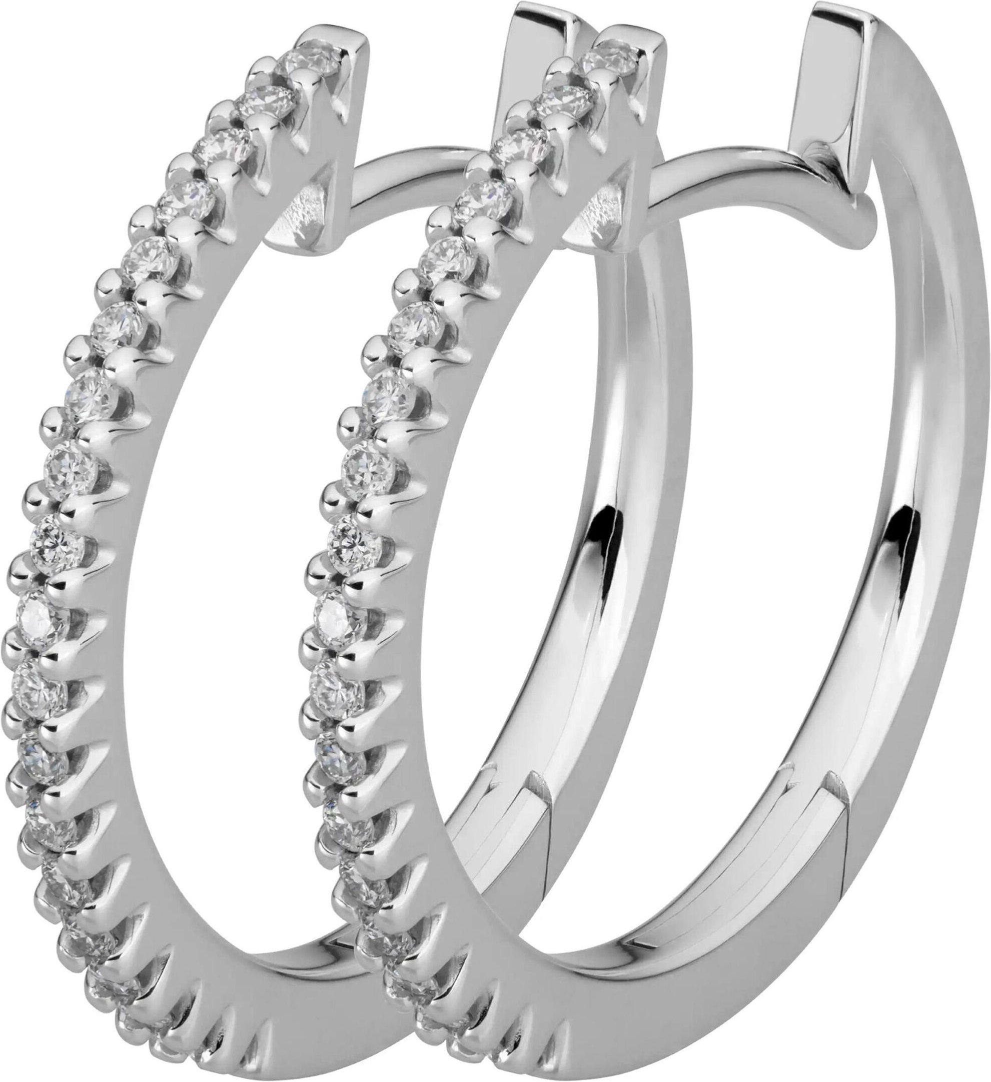 Lyomi Klappcreolen 585/- Weißgold 38 synth. Diam. 0,24ct.