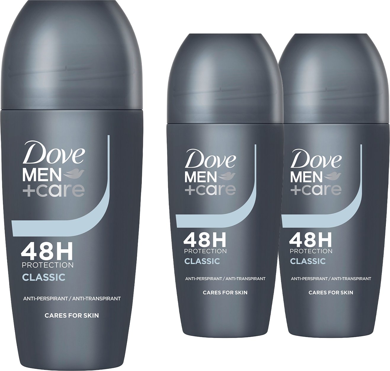 Dove Men+Care Roll-On Classic Antitranspirant-Deodorant 48H Schutz, 3x50ml
