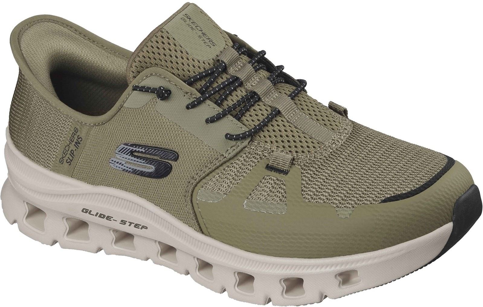 Skechers Glide-Step Pro Textil Herren Oliv/Schwarz Sportliche Schuhe