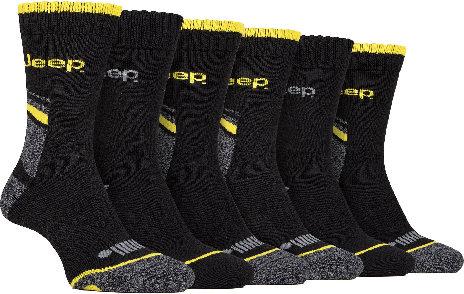 Herren 6er-Pack strapazierfähige Arbeitssocken mit verstärktem Fersen- und Zehenbereich