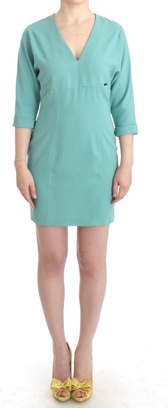 Costume National Grünes 3/4-Ärmel Etuikleid