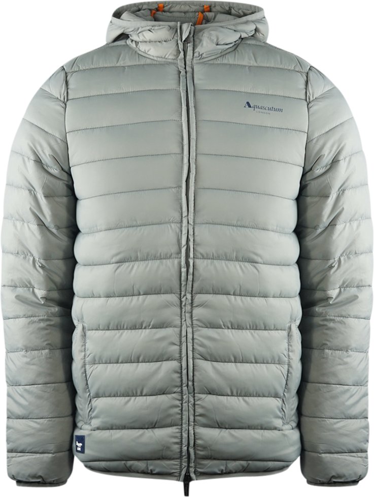 Aquascutum London Logo Grau Active Hoodie Jacke