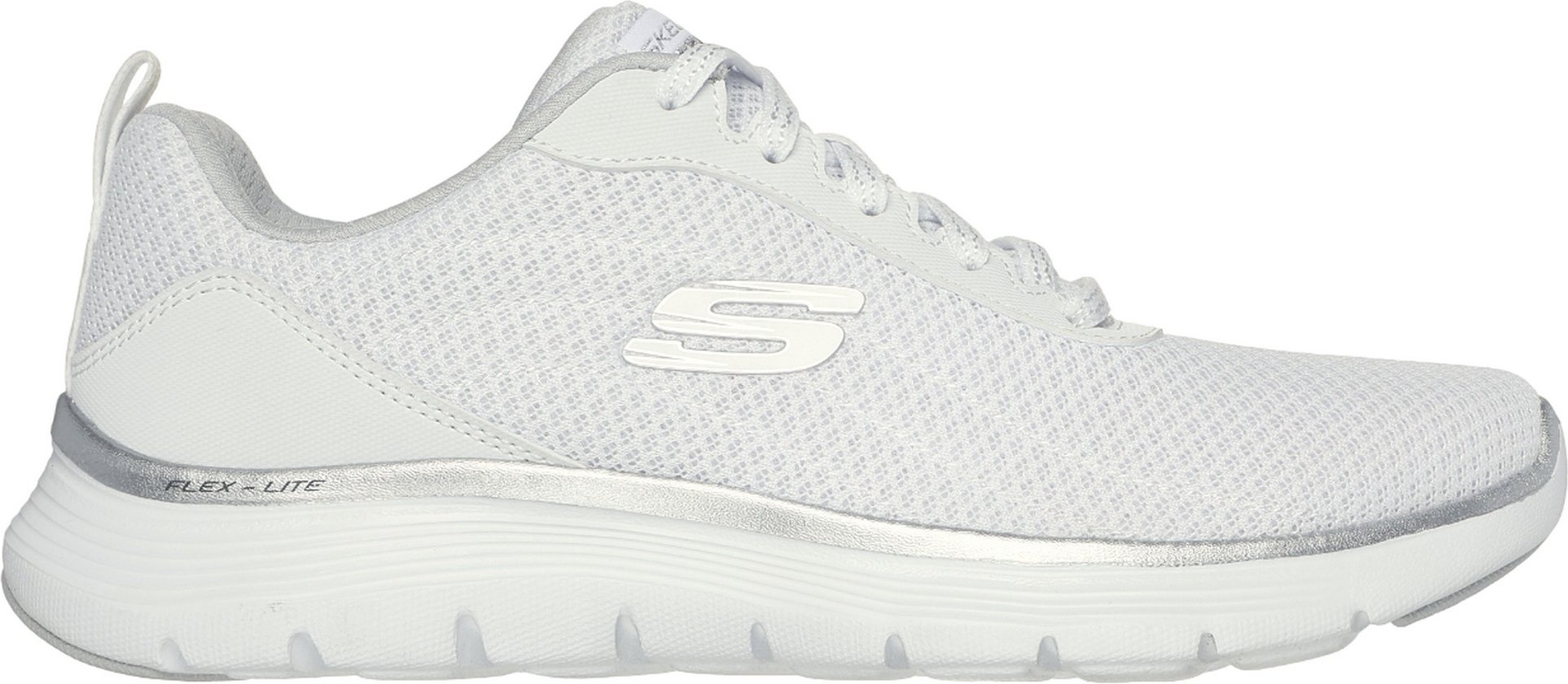 Skechers - Damen Sneaker "Flex Appeal 5.0 Uptake", Kontrast (Weiß/Silber)