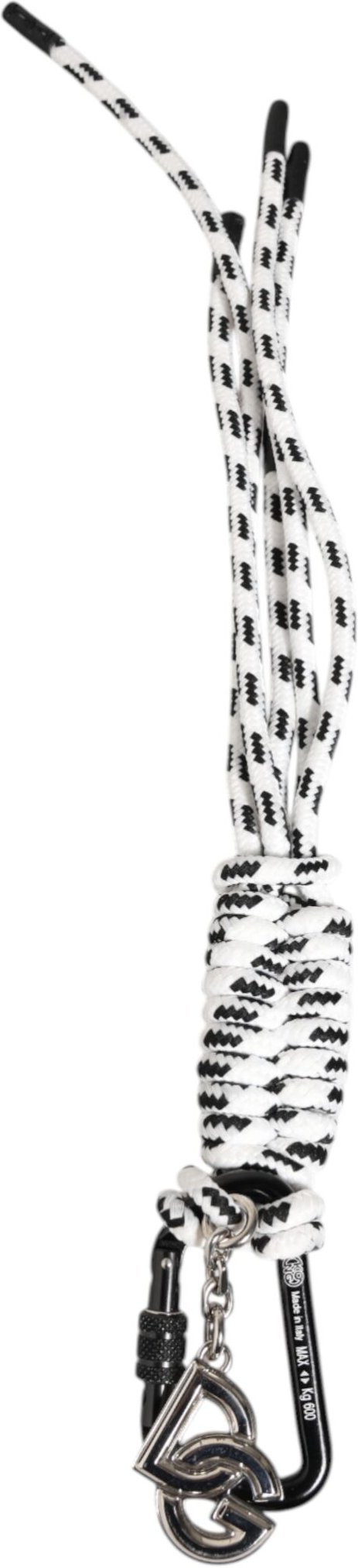 Schwarzes Weißes Polyesterband Schnur DG-Logo Schlüsselanhänger Schlüsselring