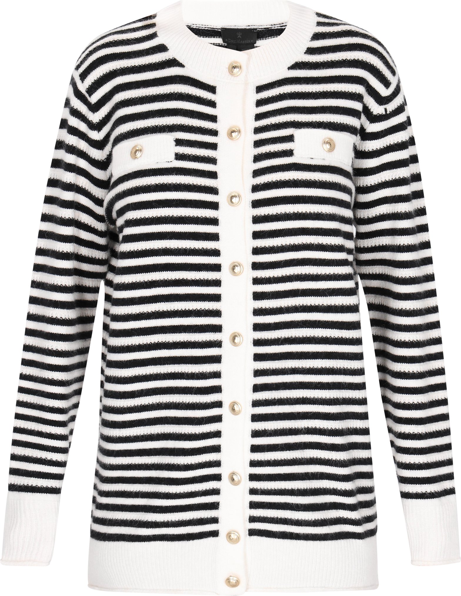 Dreimaster Strickjacke Frauen schwarz/offwhite