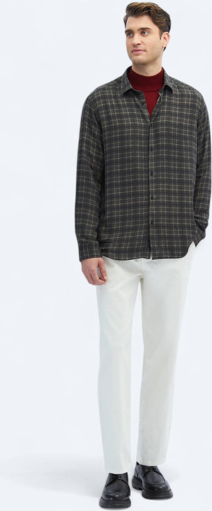 Kariertes, gewebtes Freizeithemd mit normaler Passform