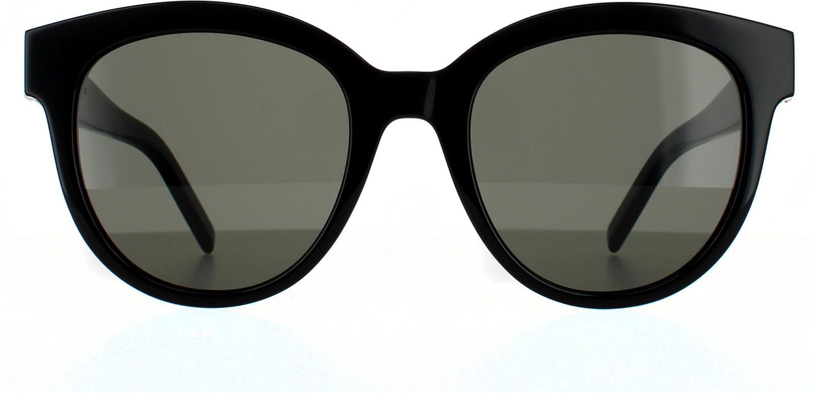 Saint Laurent Runde Frauen Schwarz Grau Sonnenbrille