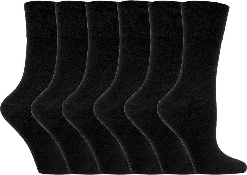 Damen 6er Pack nicht elastische Diabetikersocken mit handgekettelten Zehennähten