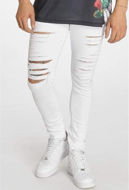 Kriminelle Schäden Camden Mens White Jeans