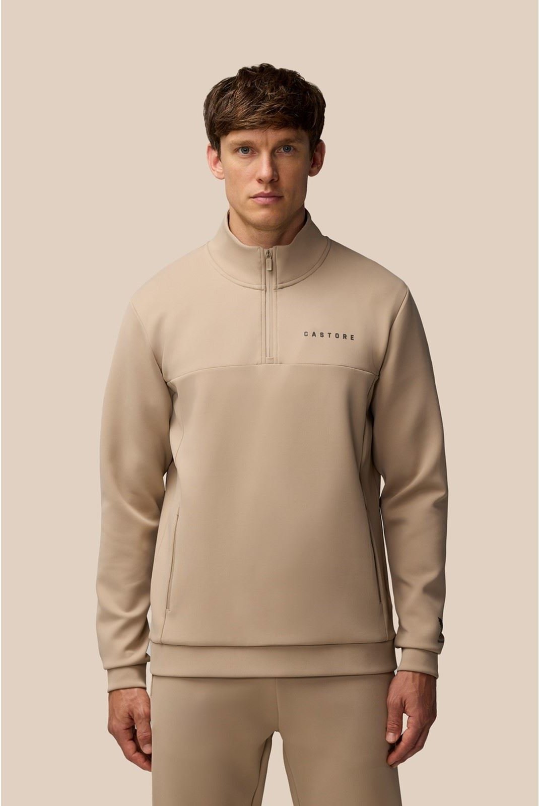 Castore Scuba 1/4 Zip Polyester Herren Sweatshirt in Braun