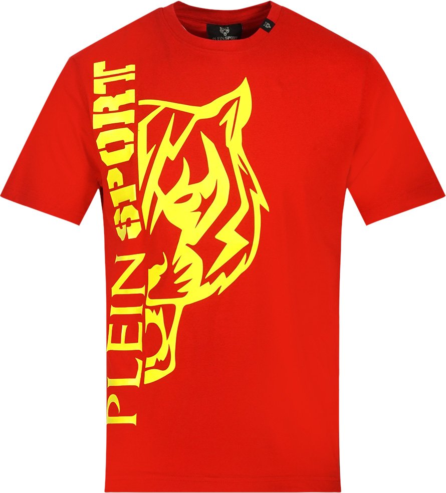 Plein Sport Tiger Side Logo Rotes T-Shirt