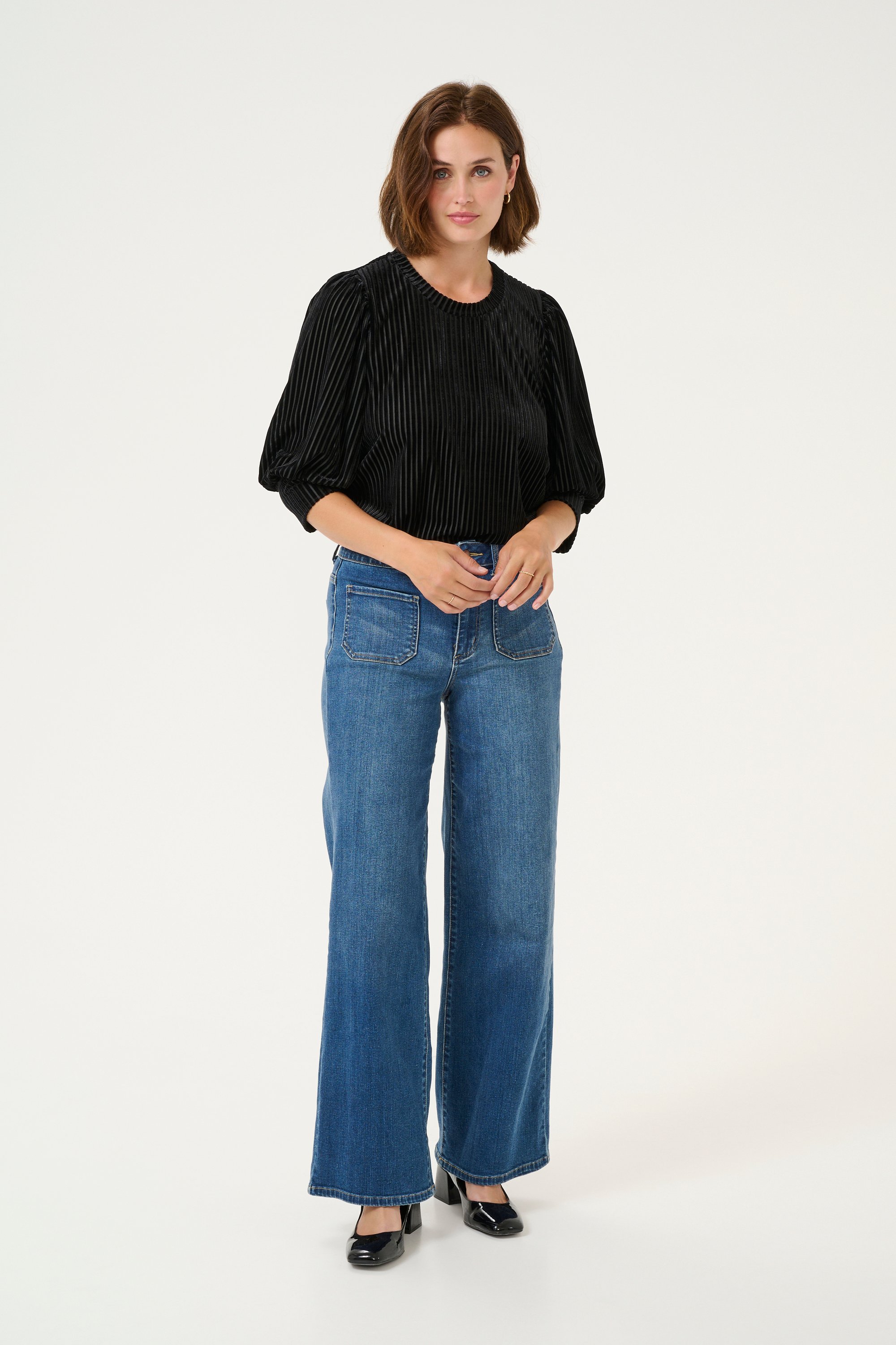 Langarm-Bluse Loose fit Black Deep CC. black