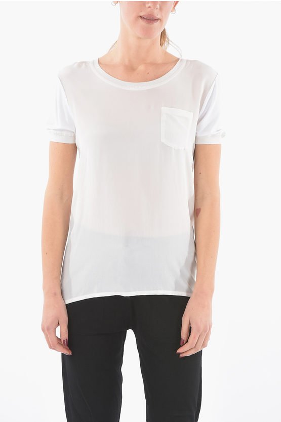 Transparentes SOFT Seiden-T-Shirt in Weiß