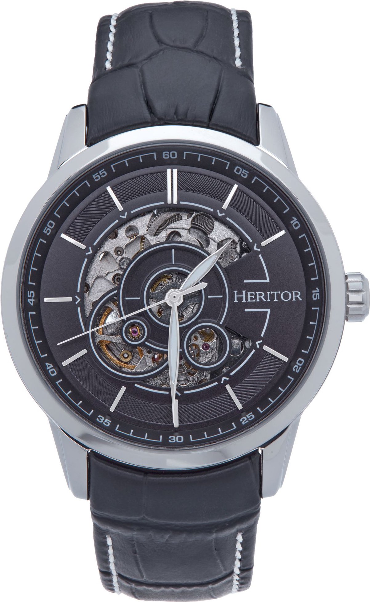 Heritor Automatik Davies Semi-Skelett Lederbanduhr