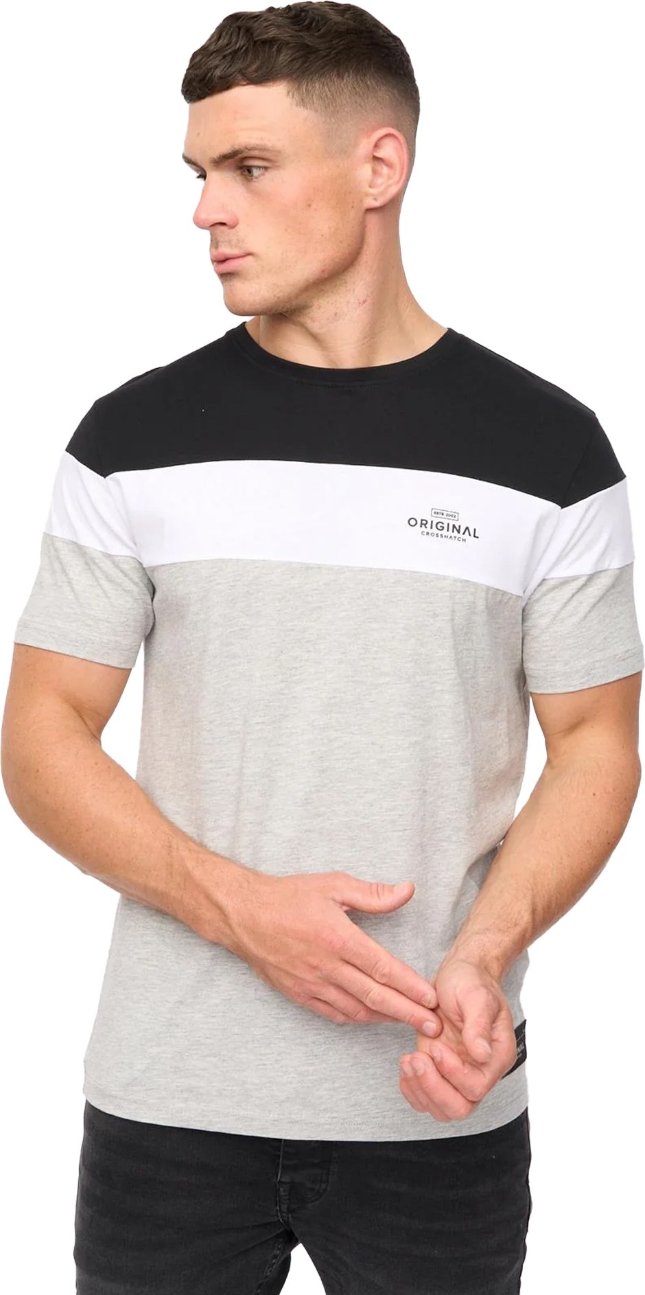 Crosshatch - "Pattermay" T-Shirt für Herren (Schwarz)