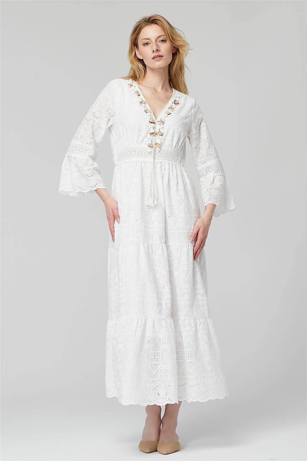 Langes gemustertes Kleid