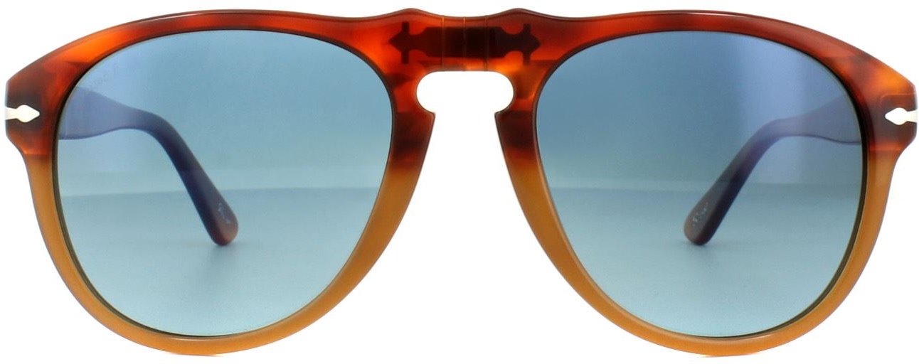 Lunettes De Soleil Persol 0649 1025S3 Resina E Sale Bleu Brun Polarisé 54mm